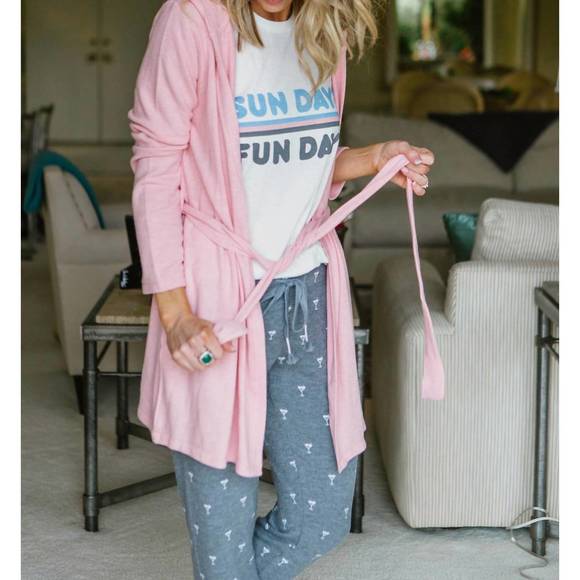 NEW PJ SALVAGE peachy party robe in blush - Picture 1 of 3